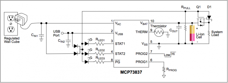 Lithium Battery Charger with Load Sharing – [Brads Electronic Projects]